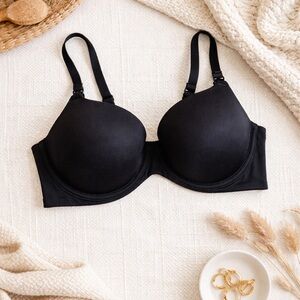 NWT Auden Lightly Lined Nursing Bra Black 34B Clip Down Maternity